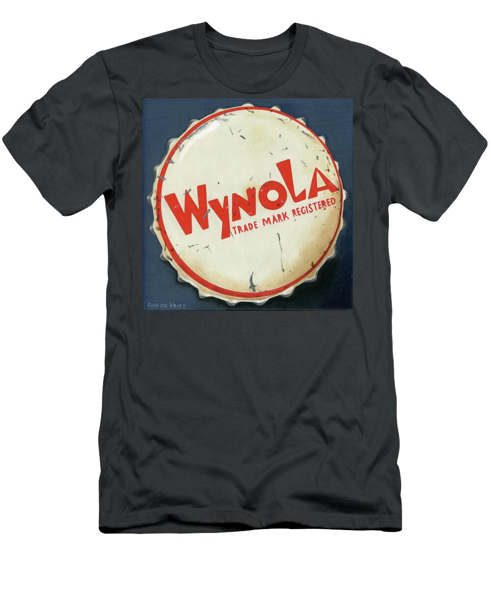 Vintage T-Shirt featuring the painting Vintag Bottle Cap, Wynola by Rob De Vries