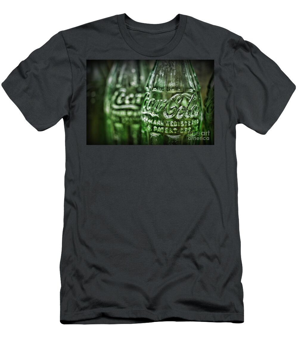 Coke T-Shirt featuring the photograph Vintage Coke Bottle Close Up by Paul Ward