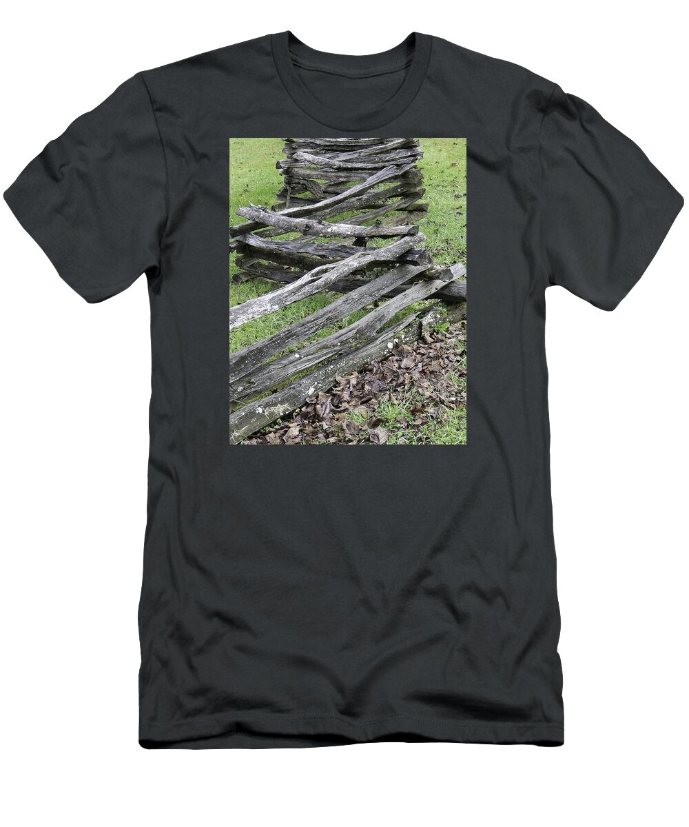 Cades Cove T-Shirt featuring the photograph Vintage Custom Fencing by Phil Perkins