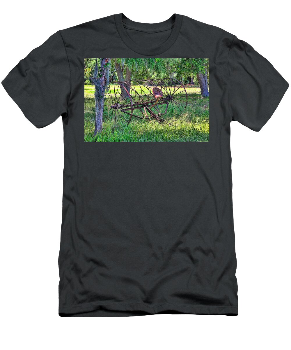 Hh Photography Of Florida T-Shirt featuring the photograph Vintage Hay Rake by HH Photography of Florida