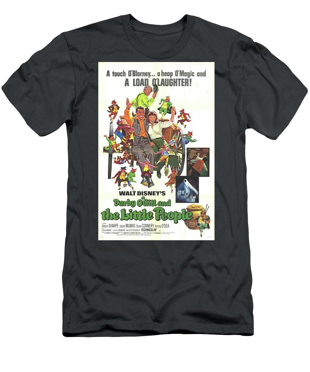 Darby T-Shirt featuring the painting Vintage Movie Posters, Darby O'Gill and the Little people by Esoterica Art Agency