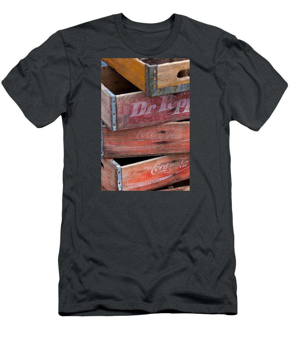 Crate T-Shirt featuring the photograph Vintage Soda Crates by Art Block Collections