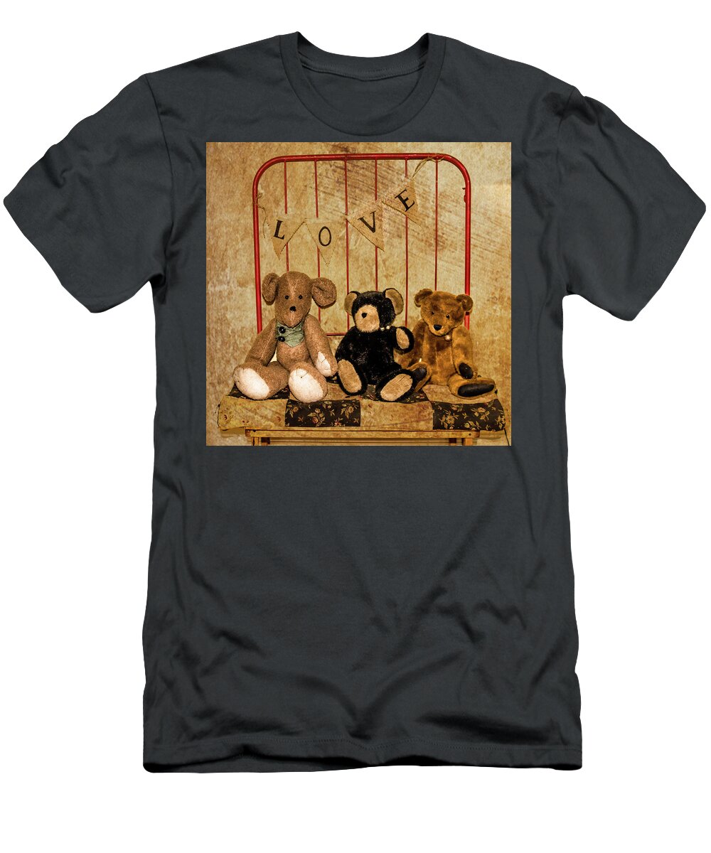 Teddy Bears T-Shirt featuring the photograph Vintage Teddy Bears by Cynthia Wolfe
