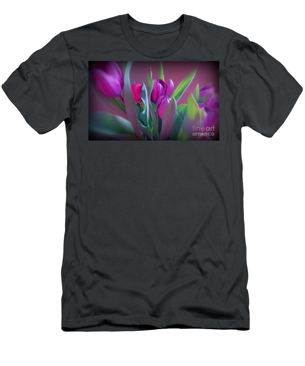 Tulips T-Shirt featuring the photograph Violet Colored Tulips by Kay Novy
