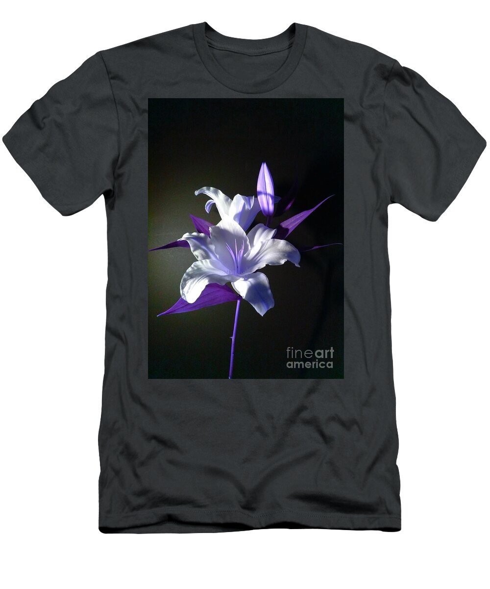 Violet T-Shirt featuring the photograph Violet Lily by Delynn Addams