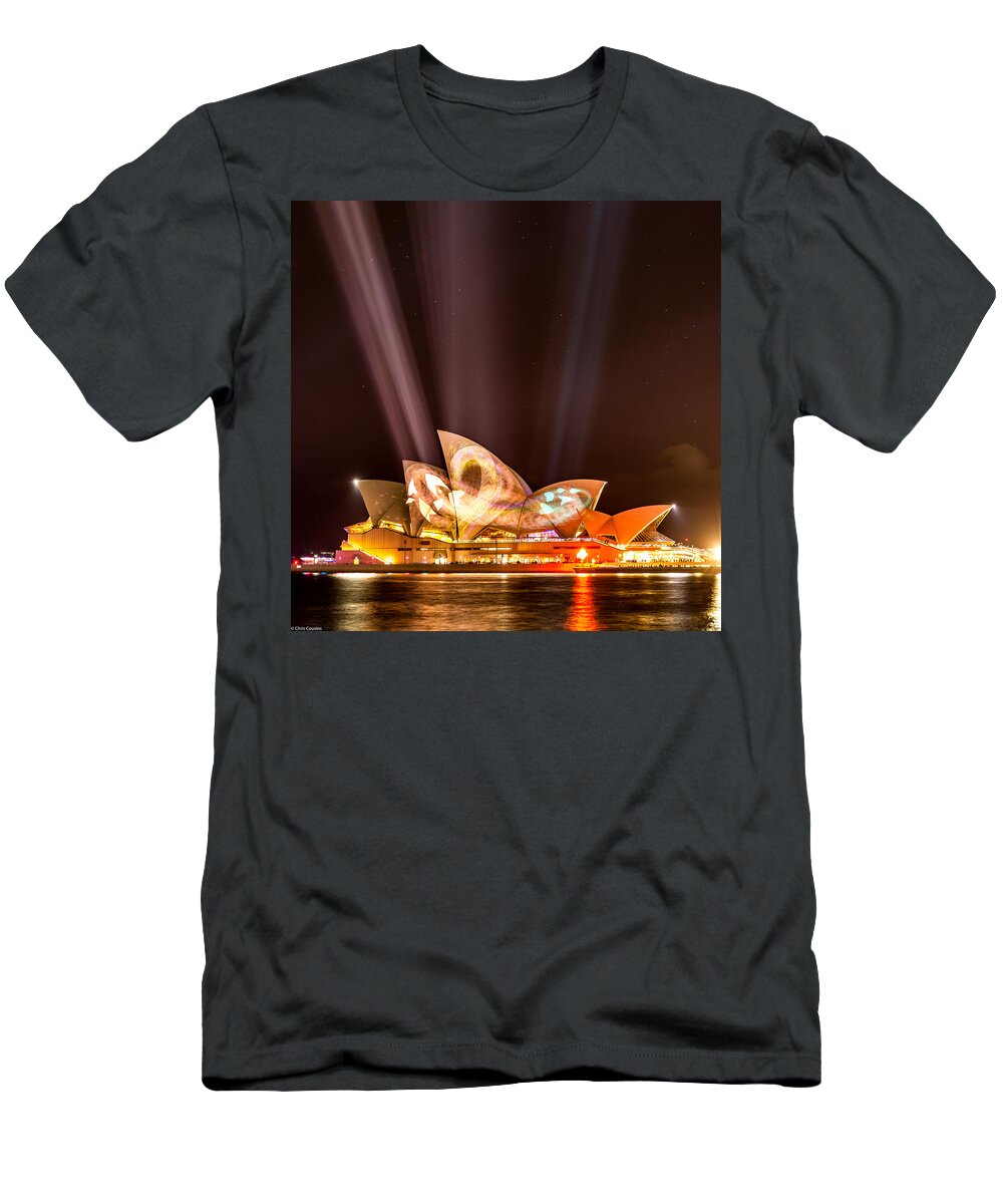 Vivid T-Shirt featuring the photograph Vivid Opera House by Chris Cousins