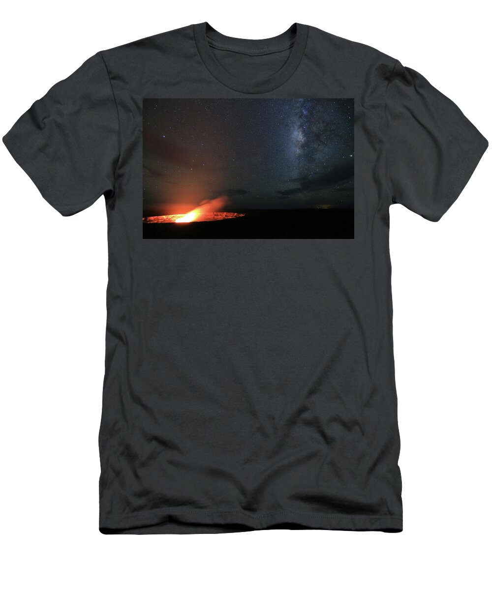 Hawaii T-Shirt featuring the photograph Volcano Under the Milky Way by M C Hood