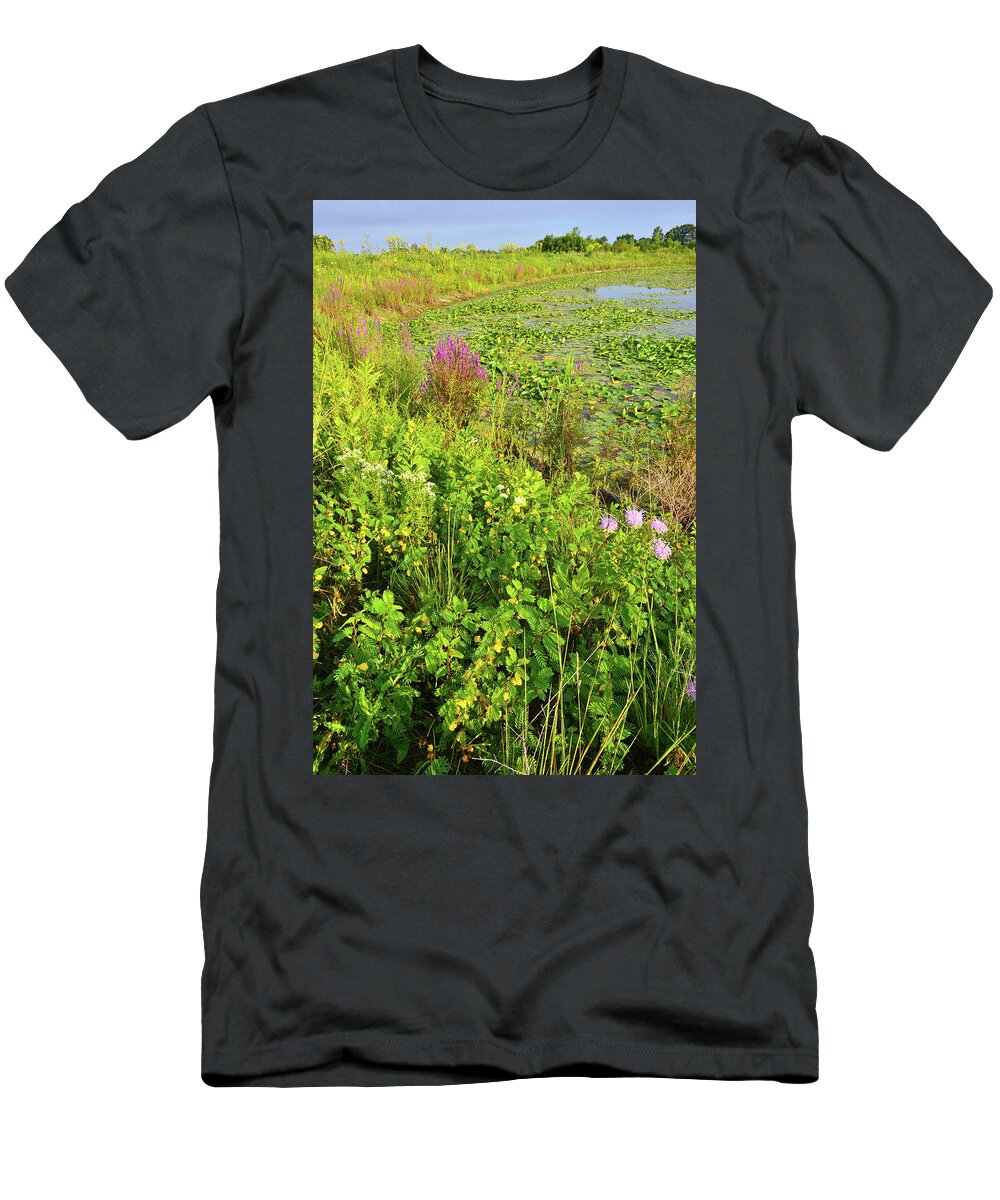 Sunflowers T-Shirt featuring the photograph Volo Wetland Wildflowers by Ray Mathis