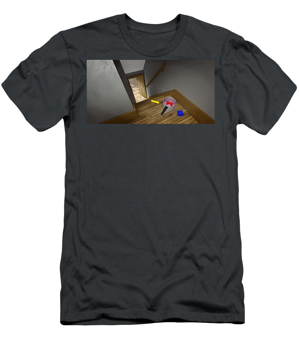Wooden Toy Blocks T-Shirt featuring the photograph Waiting For Dad by Peter J Sucy