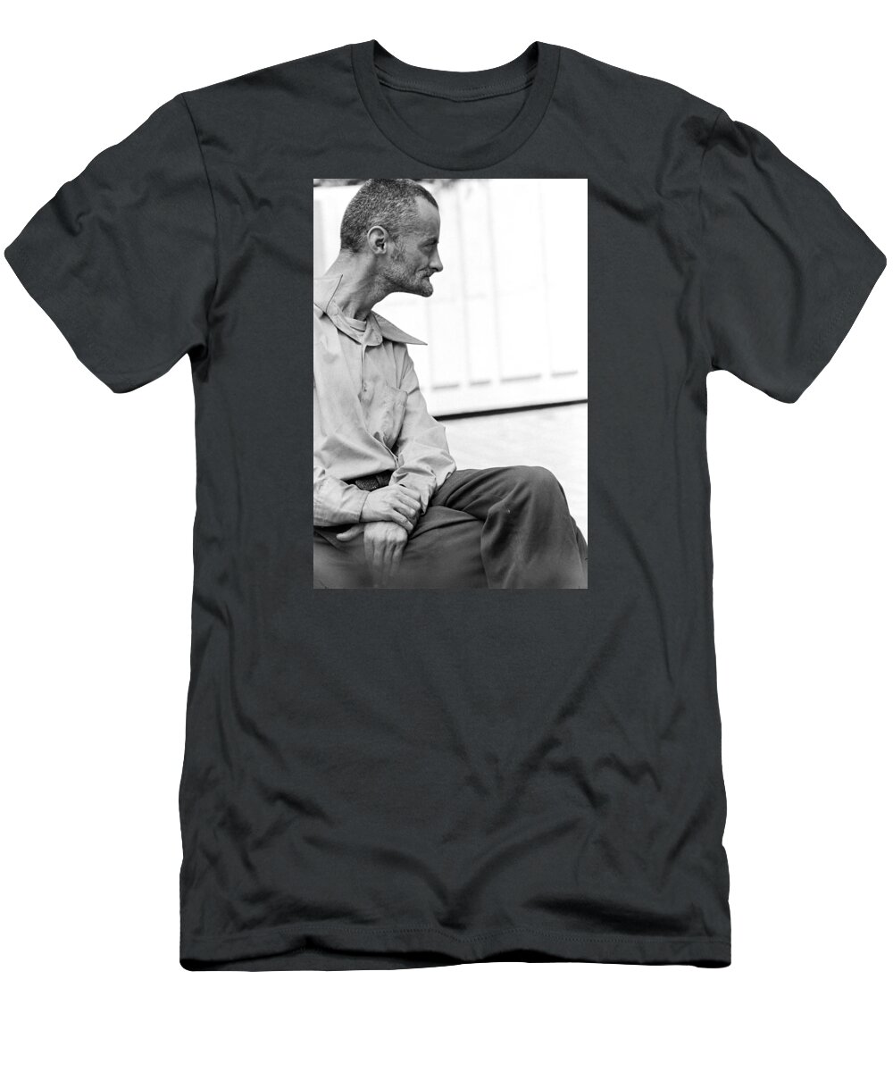 Actions T-Shirt featuring the photograph Waiting by Mike Evangelist
