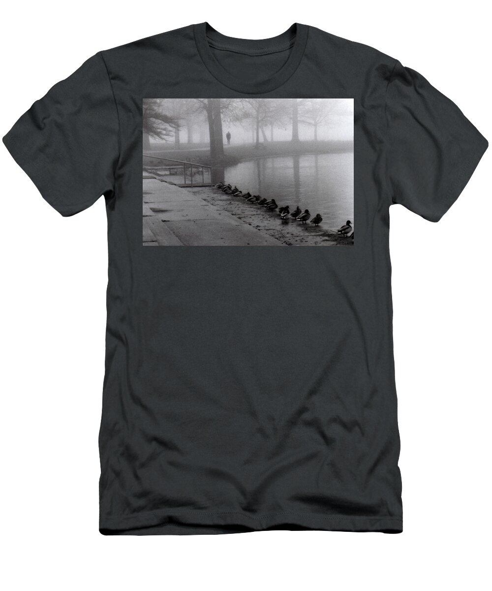 Fog T-Shirt featuring the photograph Walk in the fog by Thomas Pipia