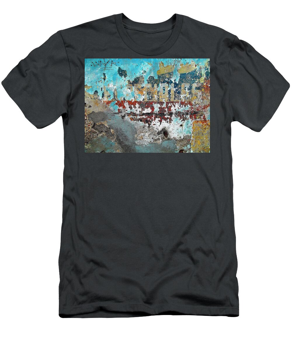 Texture T-Shirt featuring the photograph Wall Abstract 98 by Maria Huntley