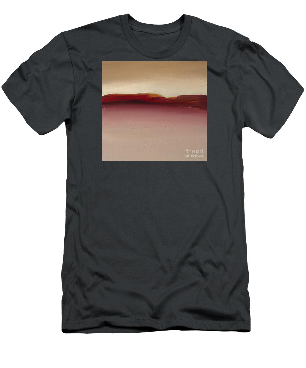 Landscape T-Shirt featuring the painting Warm Mountains by Michelle Abrams
