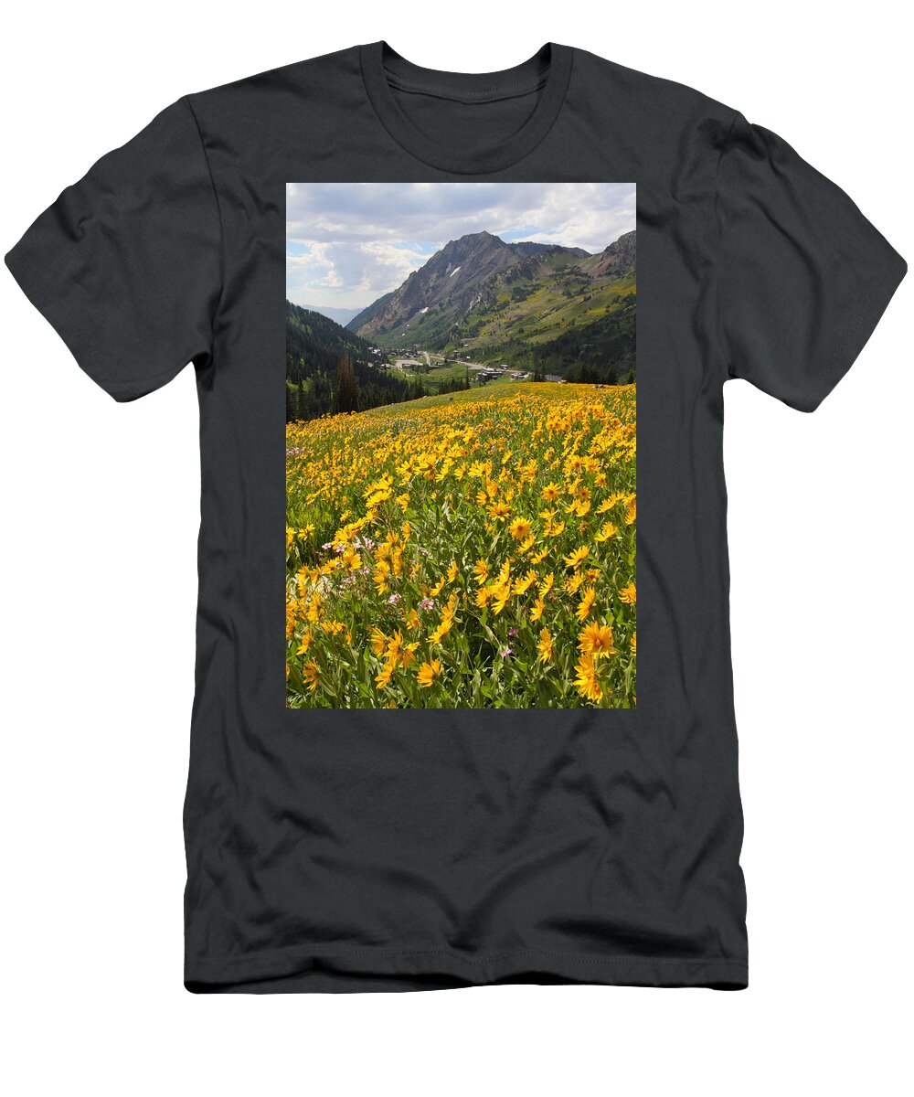 Landscape T-Shirt featuring the photograph Wasatch Wildflowers by Brett Pelletier