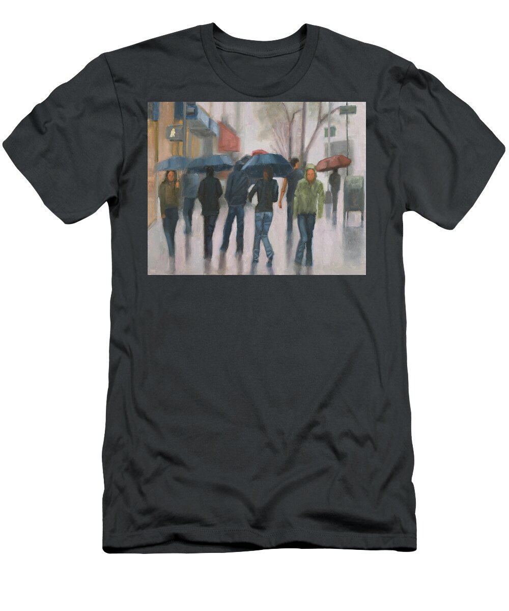 Rain T-Shirt featuring the painting Wash Out by Tate Hamilton