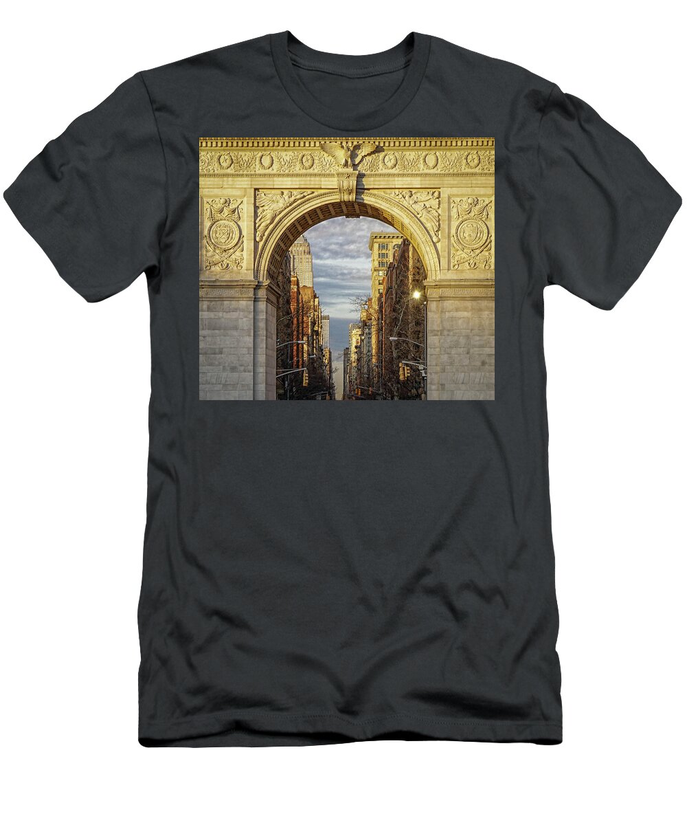 'washington Square Park T-Shirt featuring the photograph Washington Square Golden Arch by Jeffrey Friedkin