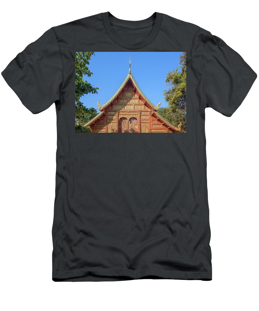Scenic T-Shirt featuring the photograph Wat Saen Fang Phra Wihan Gable DTHCM1118 by Gerry Gantt