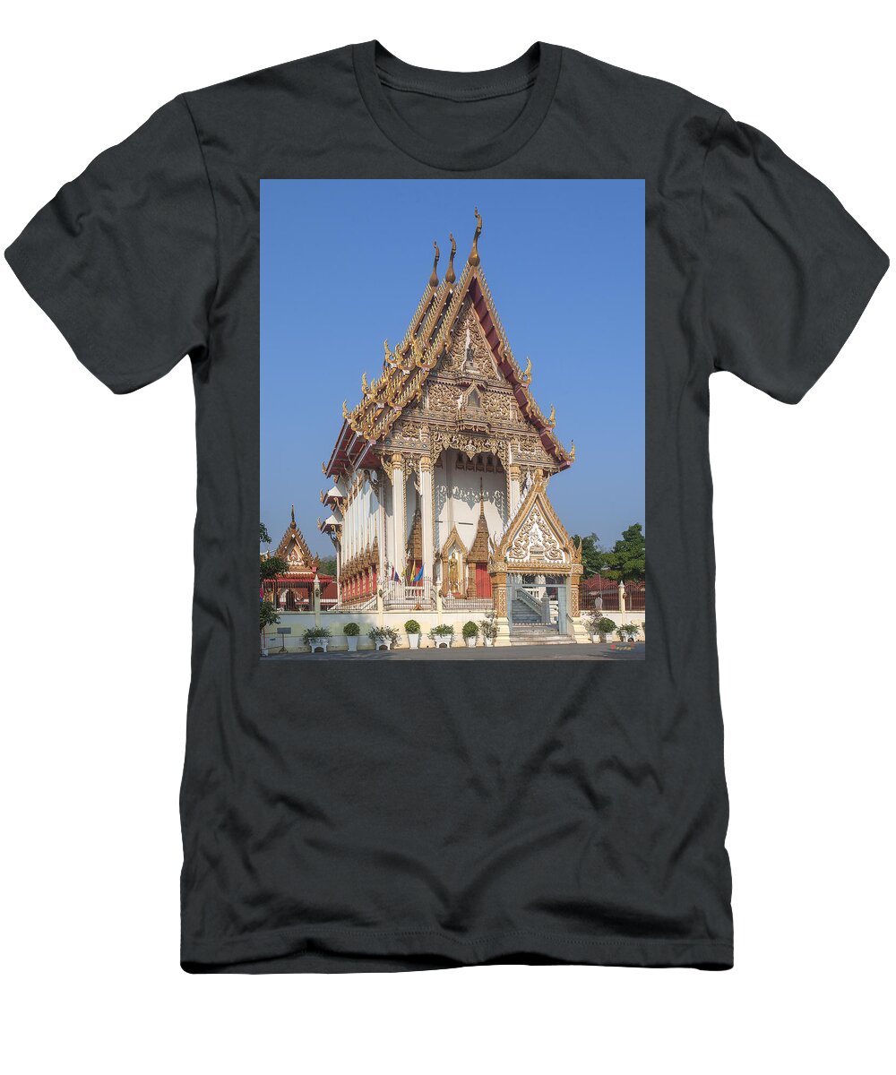 Temple T-Shirt featuring the photograph Wat Woranat Bonphot Phra Ubosot DTHNS0017 by Gerry Gantt