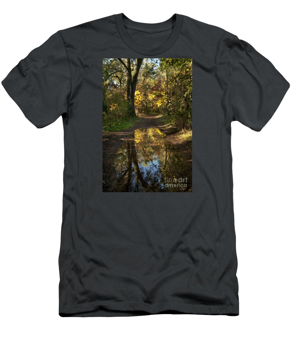 Landscape T-Shirt featuring the photograph Water on the trail by Richard Verkuyl