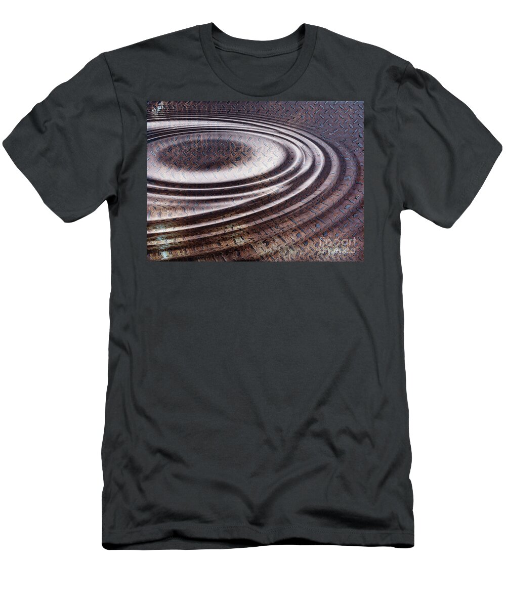 Wave T-Shirt featuring the digital art Water ripple on rusty steel plate by Michal Boubin
