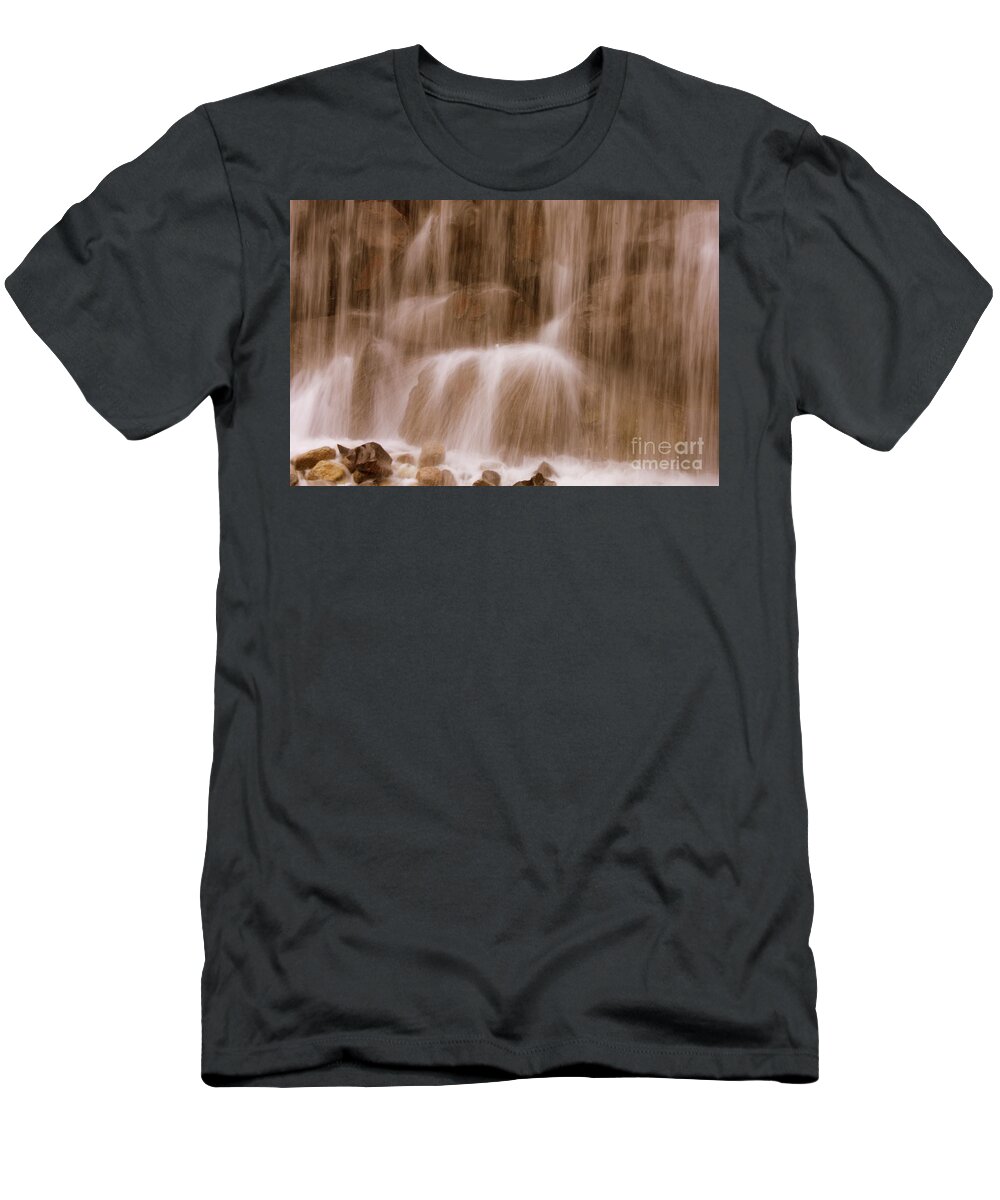 Water T-Shirt featuring the photograph Water Softly Falling by Carol Groenen