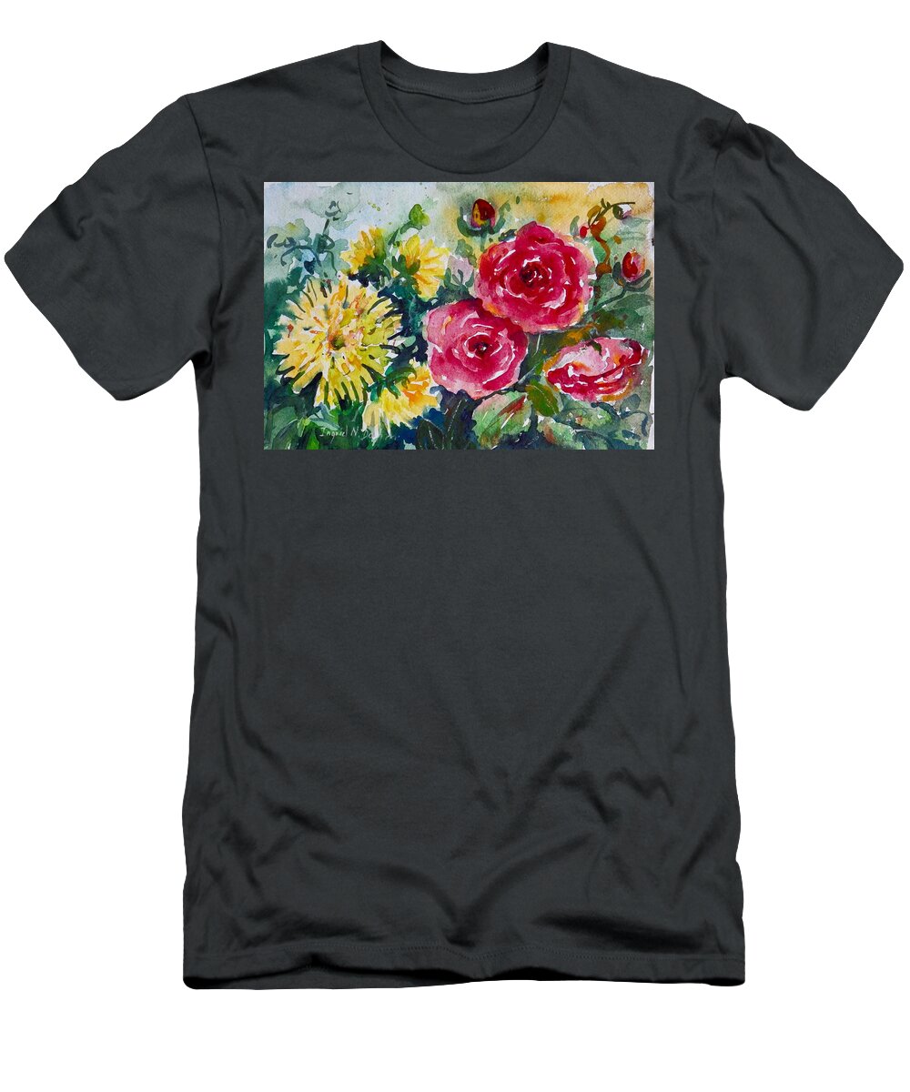 Flowers T-Shirt featuring the painting Watercolor Series No. 212 by Ingrid Dohm