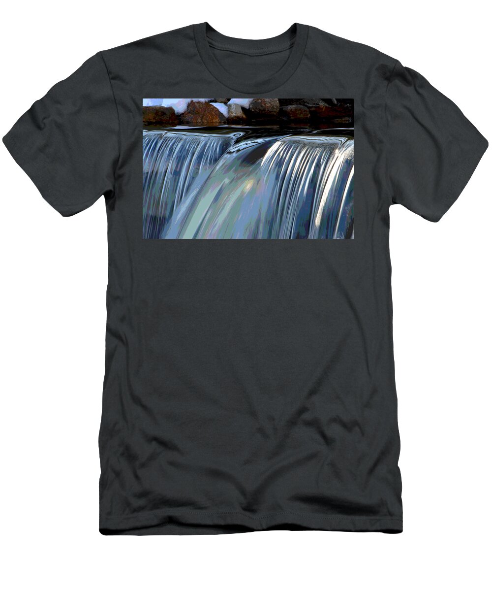 Winter T-Shirt featuring the photograph Waterfall Serenity by Dianne Cowen Cape Cod Photography