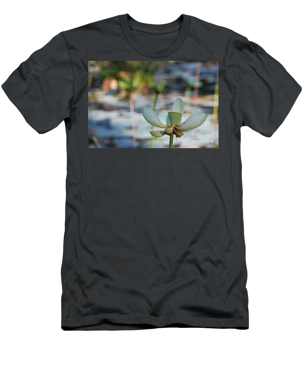 Botanical T-Shirt featuring the photograph Waterlily Wash Horizontal by Heather Kirk