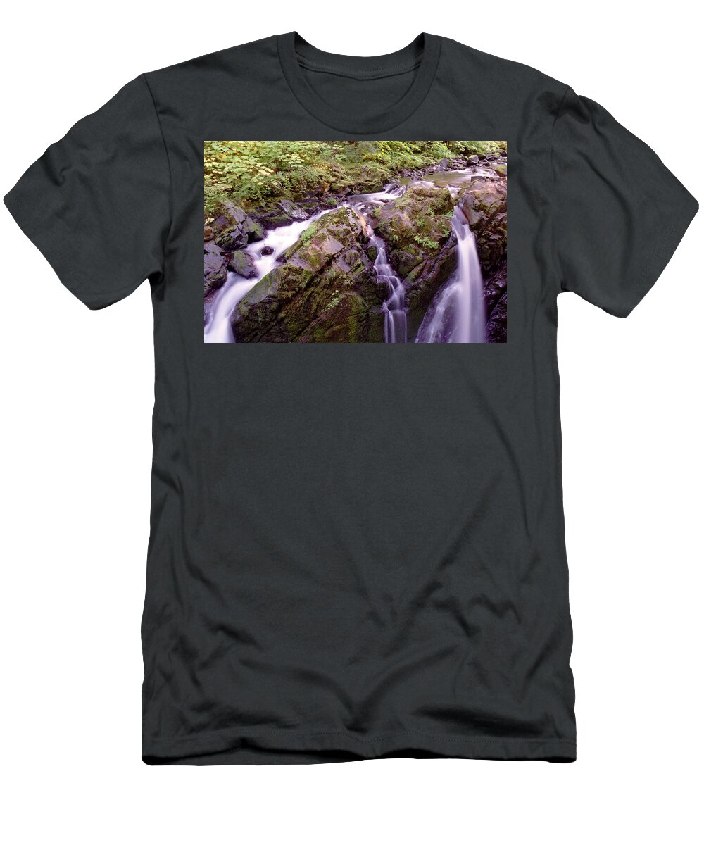 Waterfall T-Shirt featuring the photograph Waterstreaming by David Bader