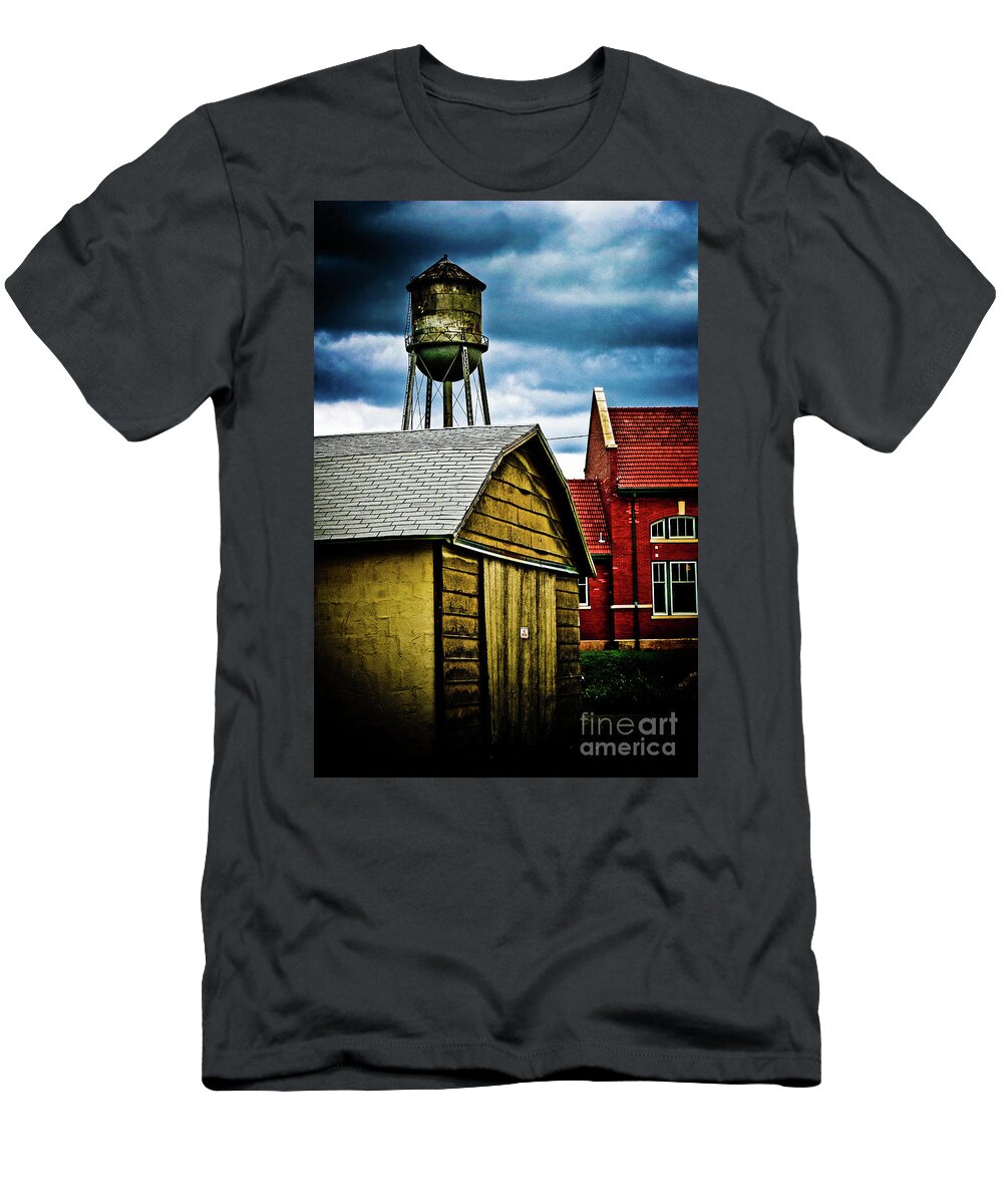 Buildings T-Shirt featuring the photograph Waurika old buildings by Toni Hopper