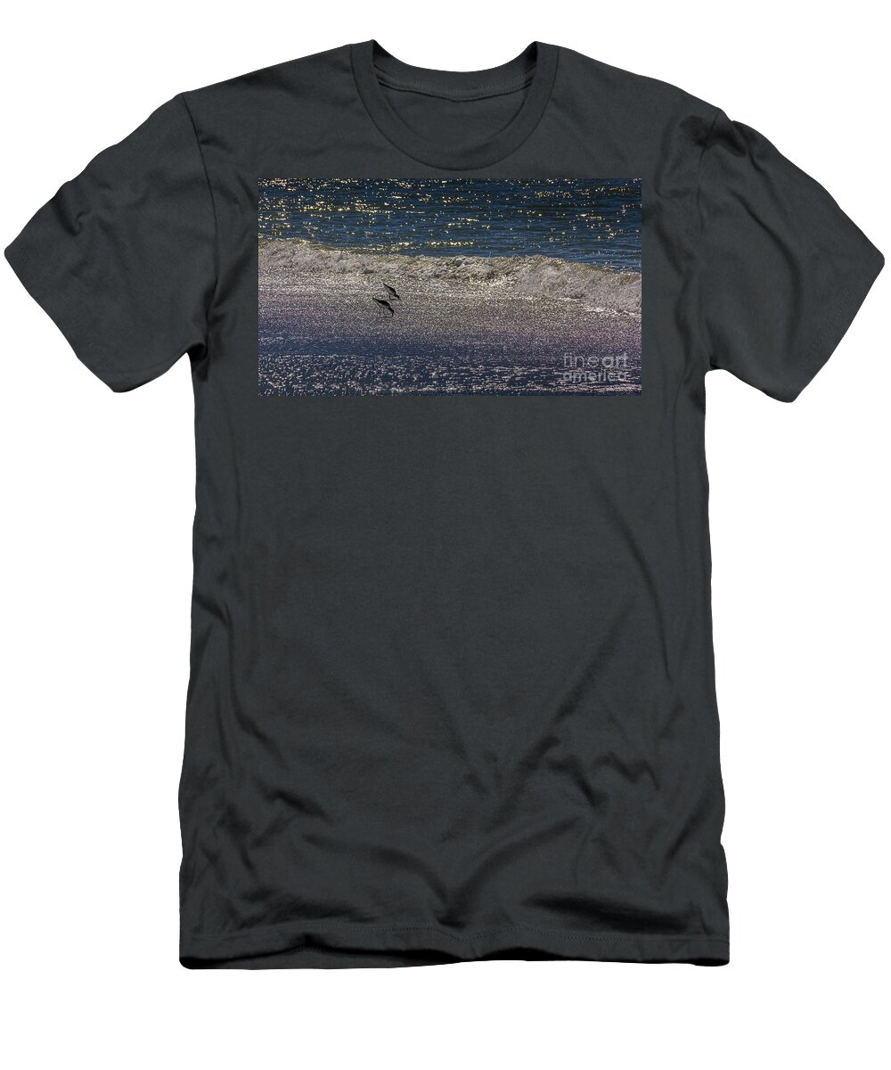 Cove T-Shirt featuring the photograph Waves And Sparkling Sand by Marvin Spates