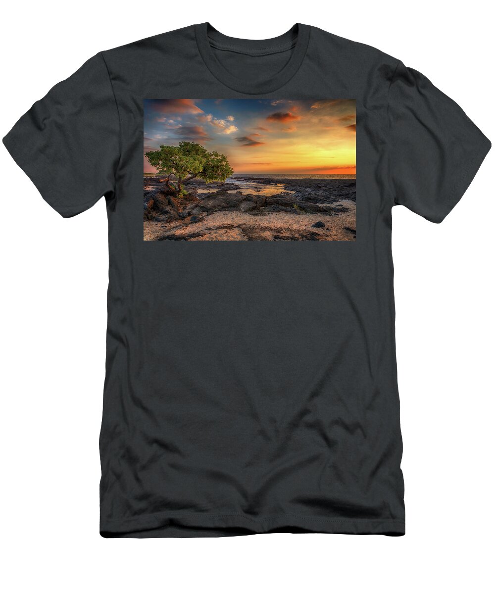 Sunset T-Shirt featuring the photograph Wawaloli Beach Sunset by Susan Rissi Tregoning