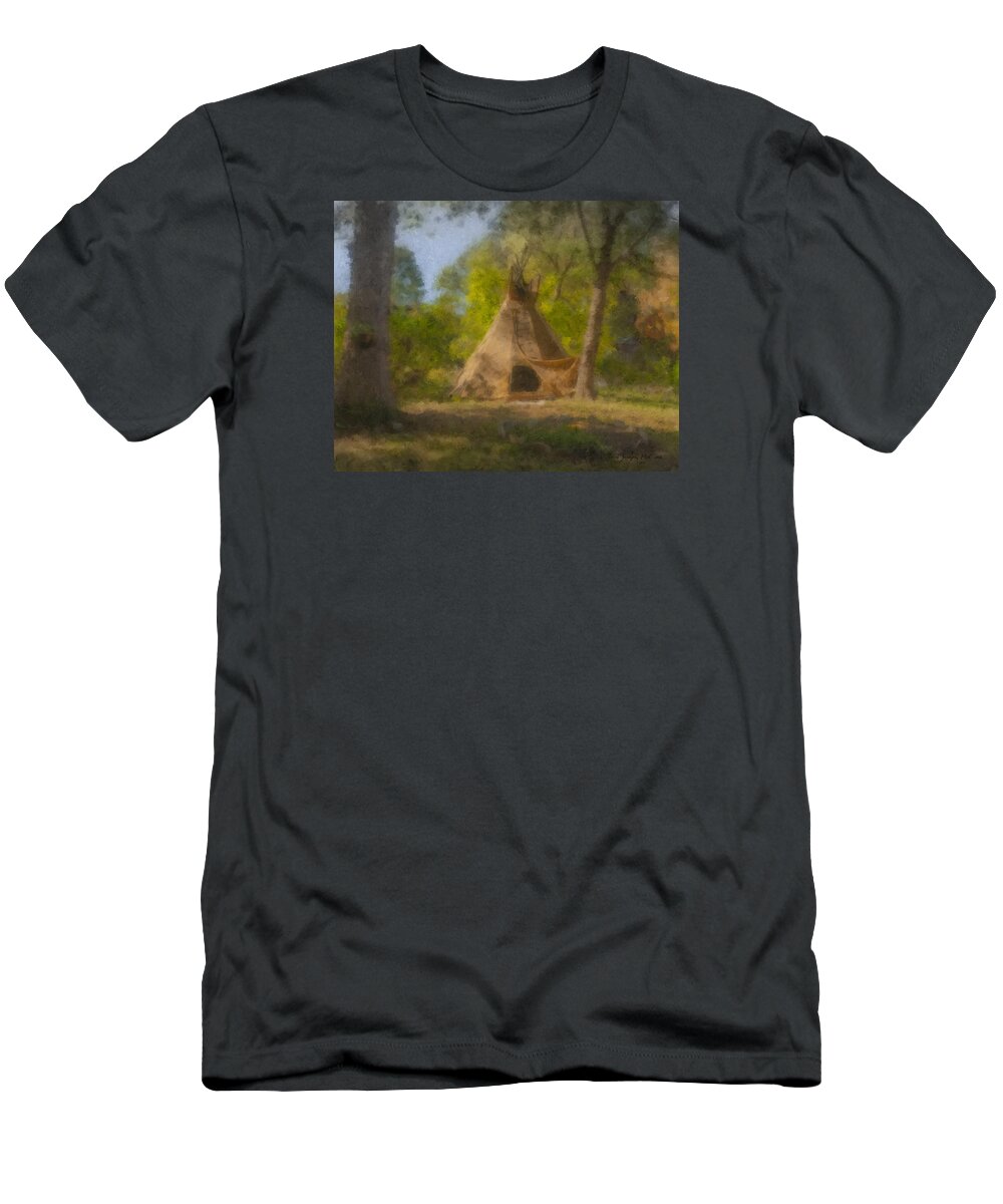 Teepee T-Shirt featuring the painting Wayne and Karen's Teepee by Bill McEntee