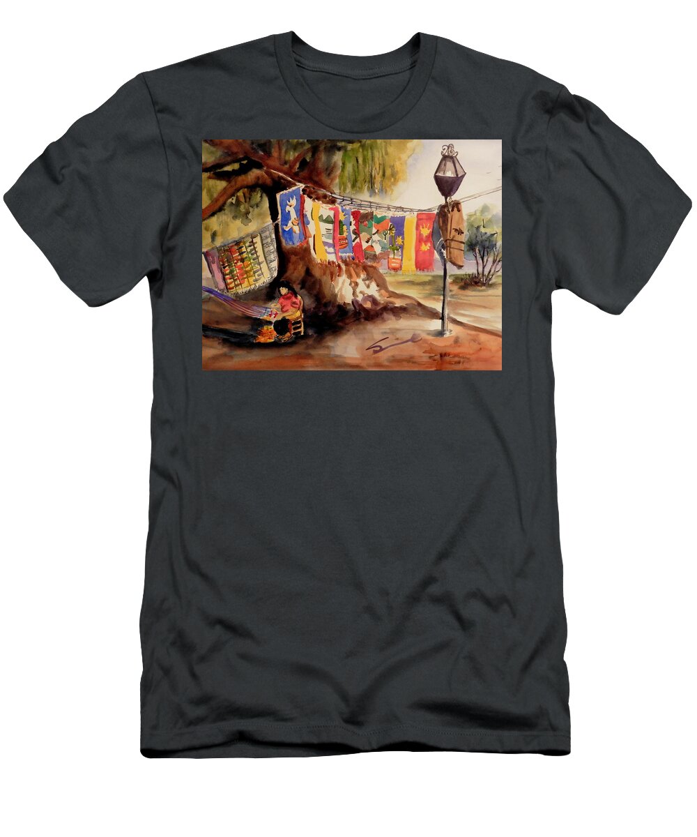 Weaving T-Shirt featuring the painting Weaver by Sonia Mocnik