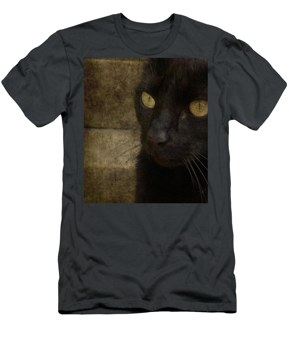 Black Cat T-Shirt featuring the photograph Wee Sybil by Paul Lovering