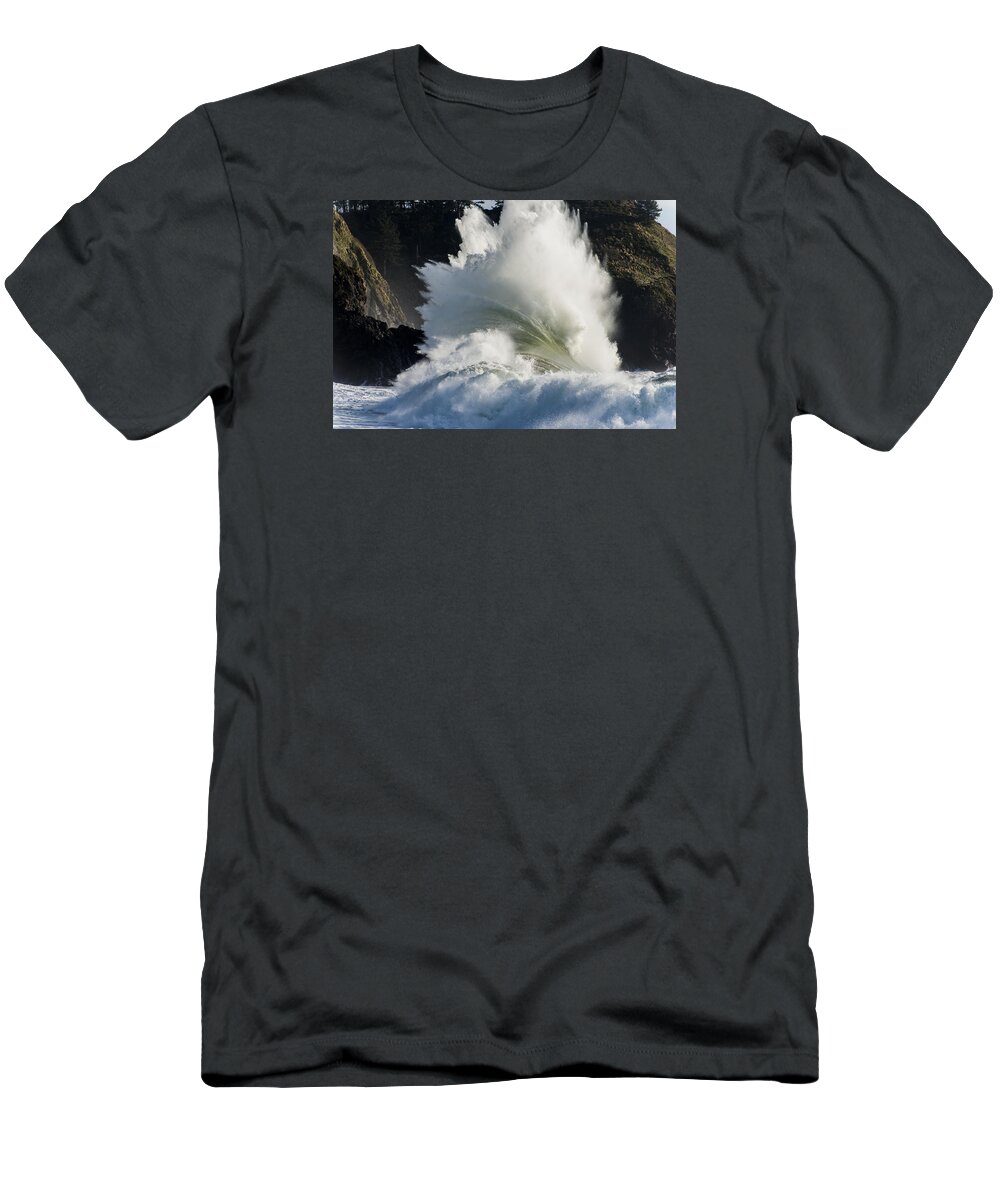 Cape Disappointment T-Shirt featuring the photograph Wham by Robert Potts