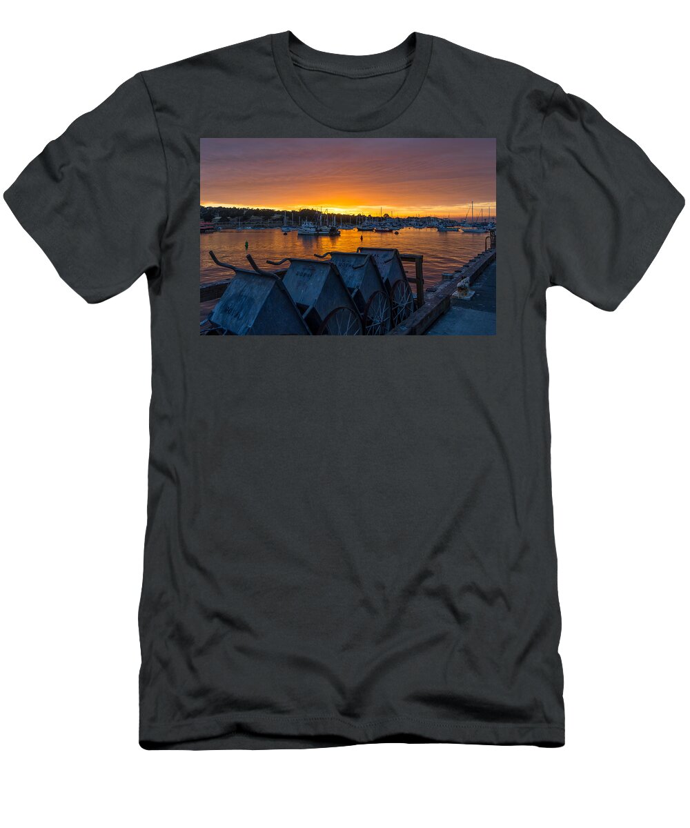 Monterey T-Shirt featuring the photograph Wharf Sunset by Derek Dean