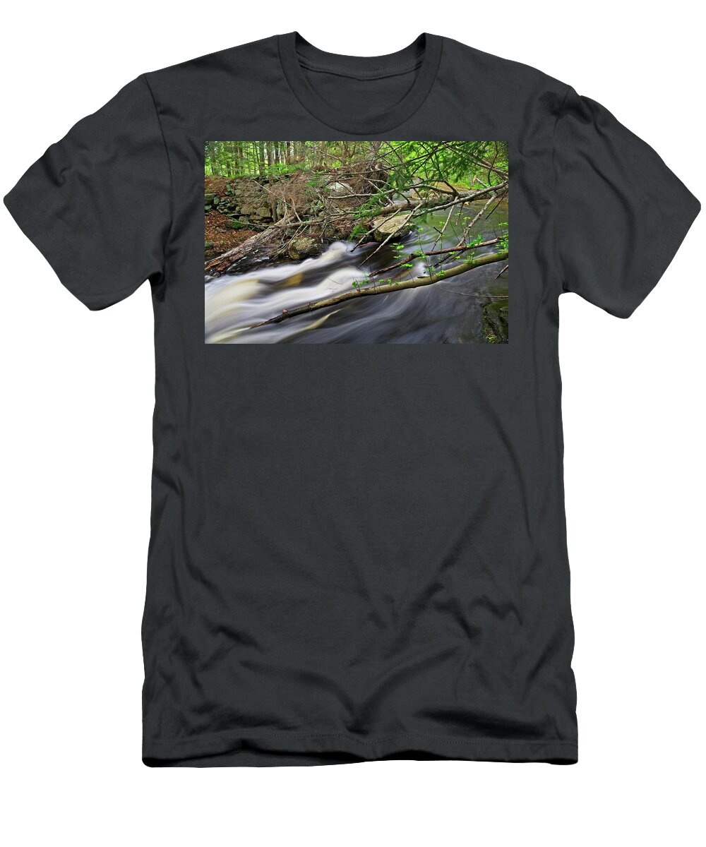 Waterfall T-Shirt featuring the photograph What Lies Beneath by Allan Van Gasbeck