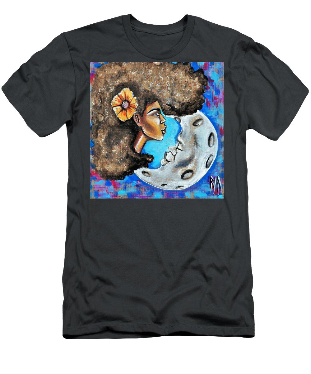  T-Shirt featuring the painting When he gave you the Moon by Artist RiA