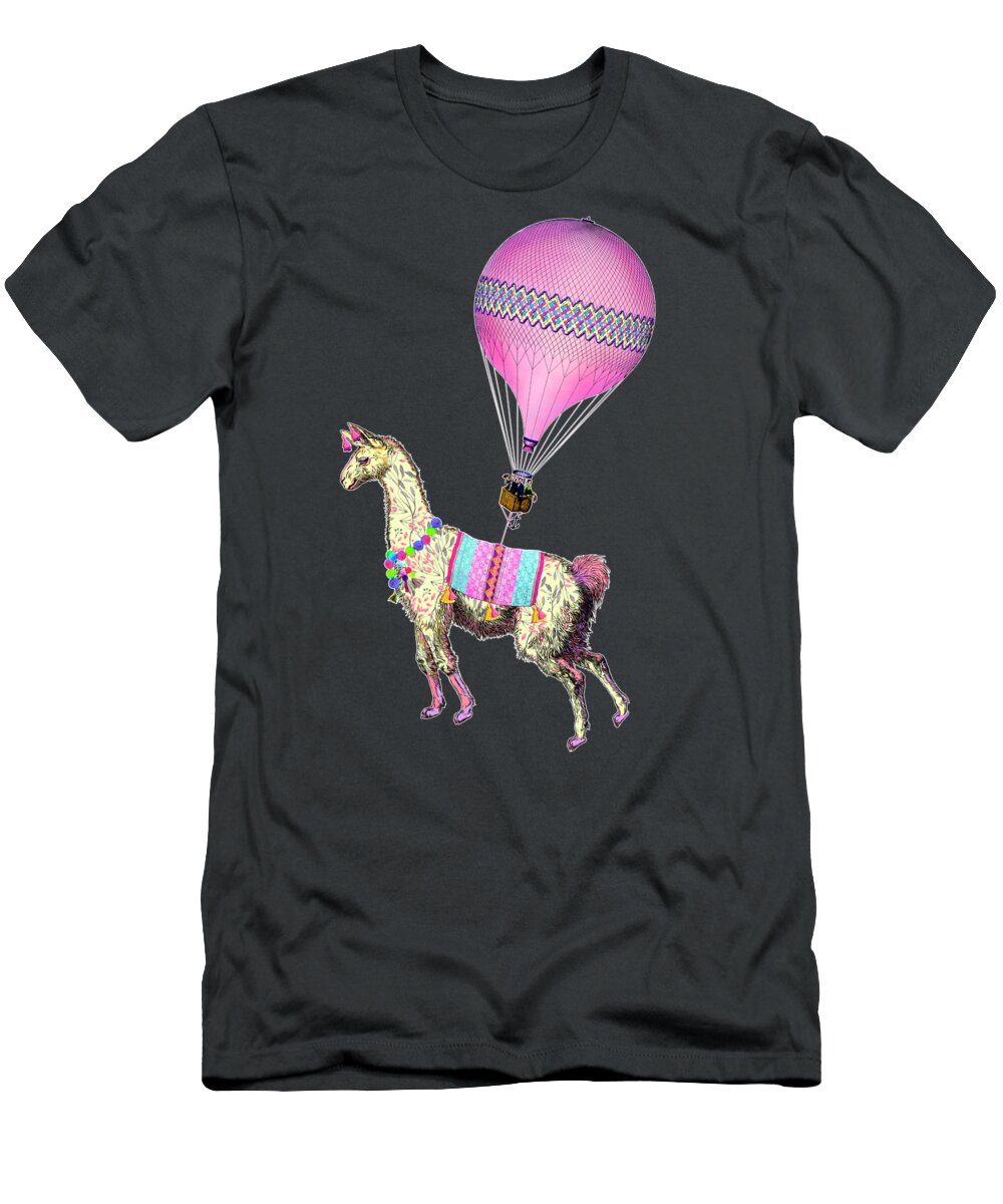 Llama T-Shirt featuring the digital art Flying Llama by Tammy Wetzel
