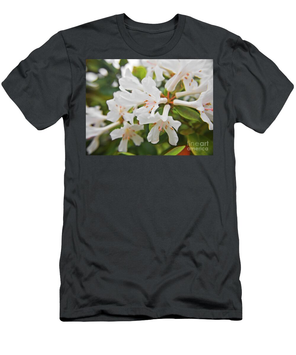 Flora T-Shirt featuring the photograph White Love 3 by Alex Art