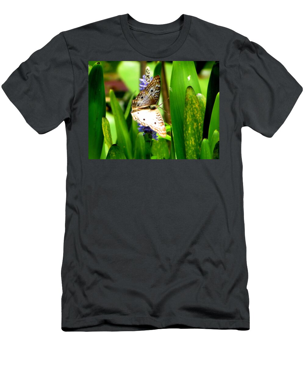 Art T-Shirt featuring the digital art White Peacock Butterfly Painting by Christopher Mercer