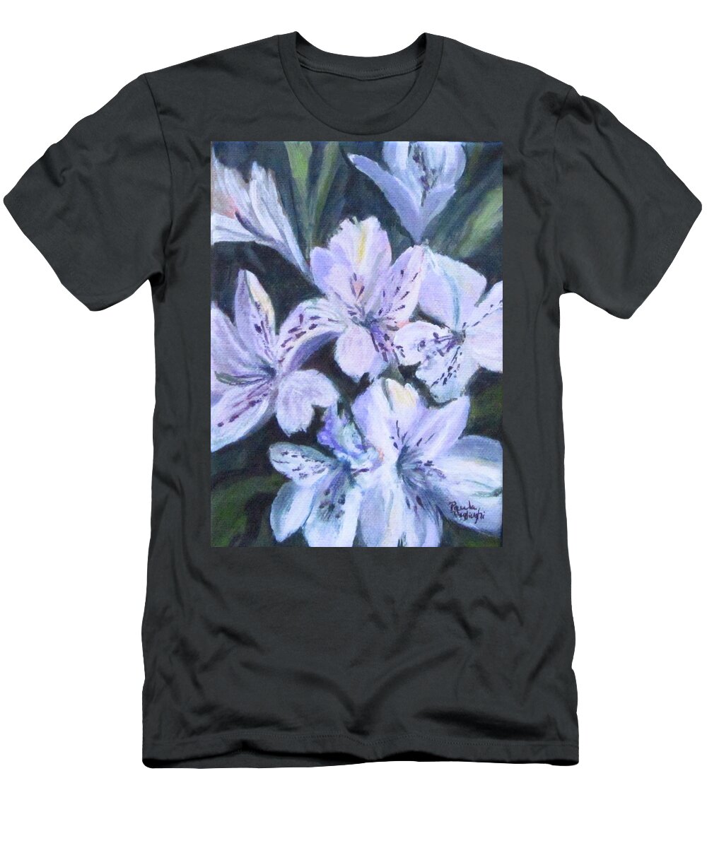 Acrylic T-Shirt featuring the painting White Peruvian Lily by Paula Pagliughi