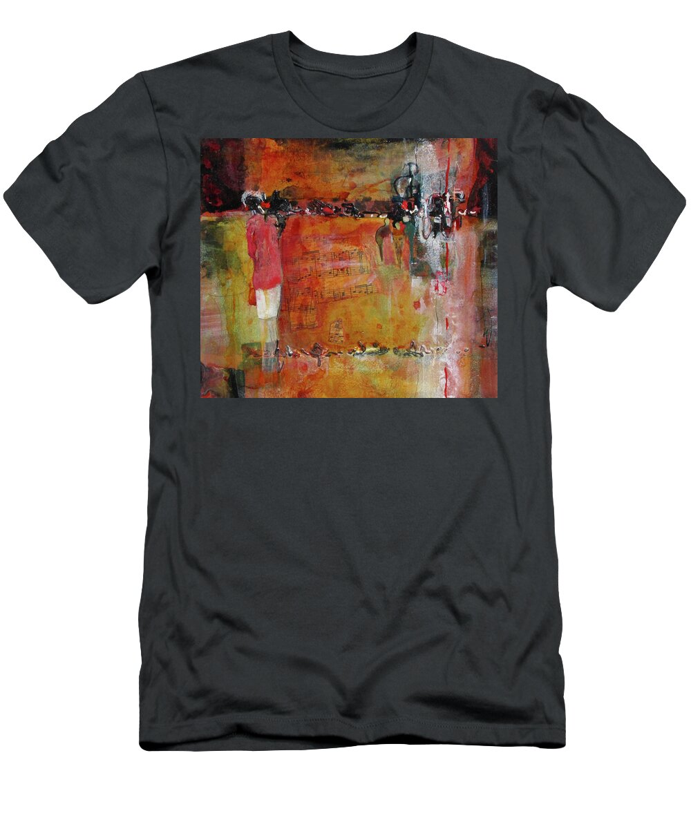 Women T-Shirt featuring the painting White Skirt by Carole Johnson