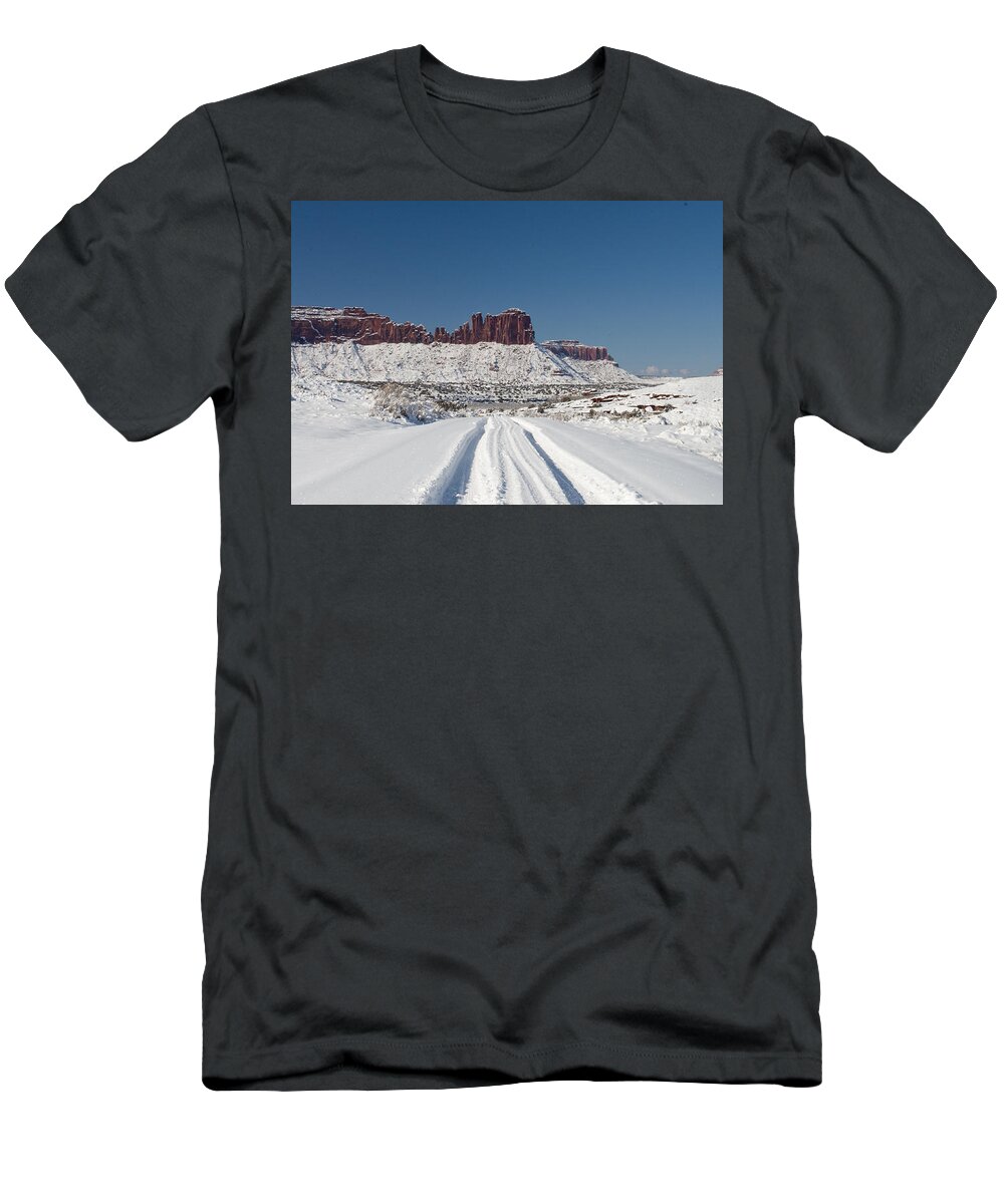 Landscape T-Shirt featuring the photograph White Tracks by Julia McHugh