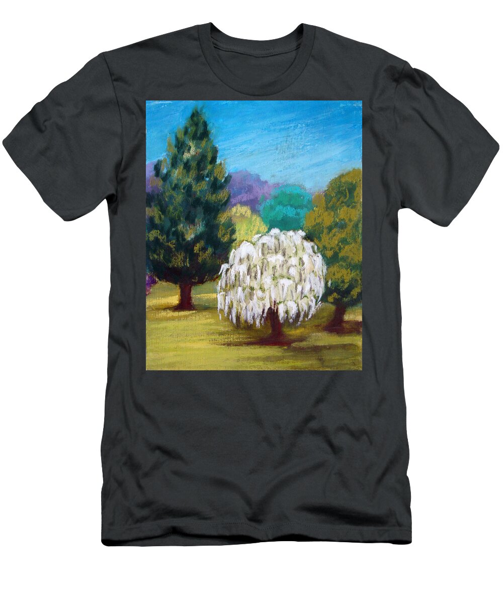 Landscape T-Shirt featuring the pastel White Tree by Karen Coggeshall