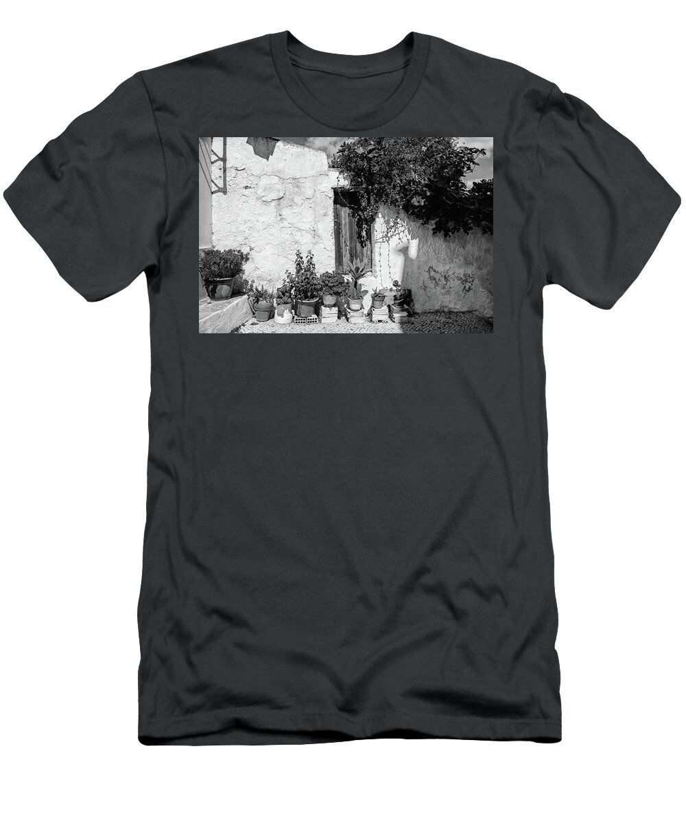 White Wall T-Shirt featuring the photograph White Wall with Door by Jeff Townsend