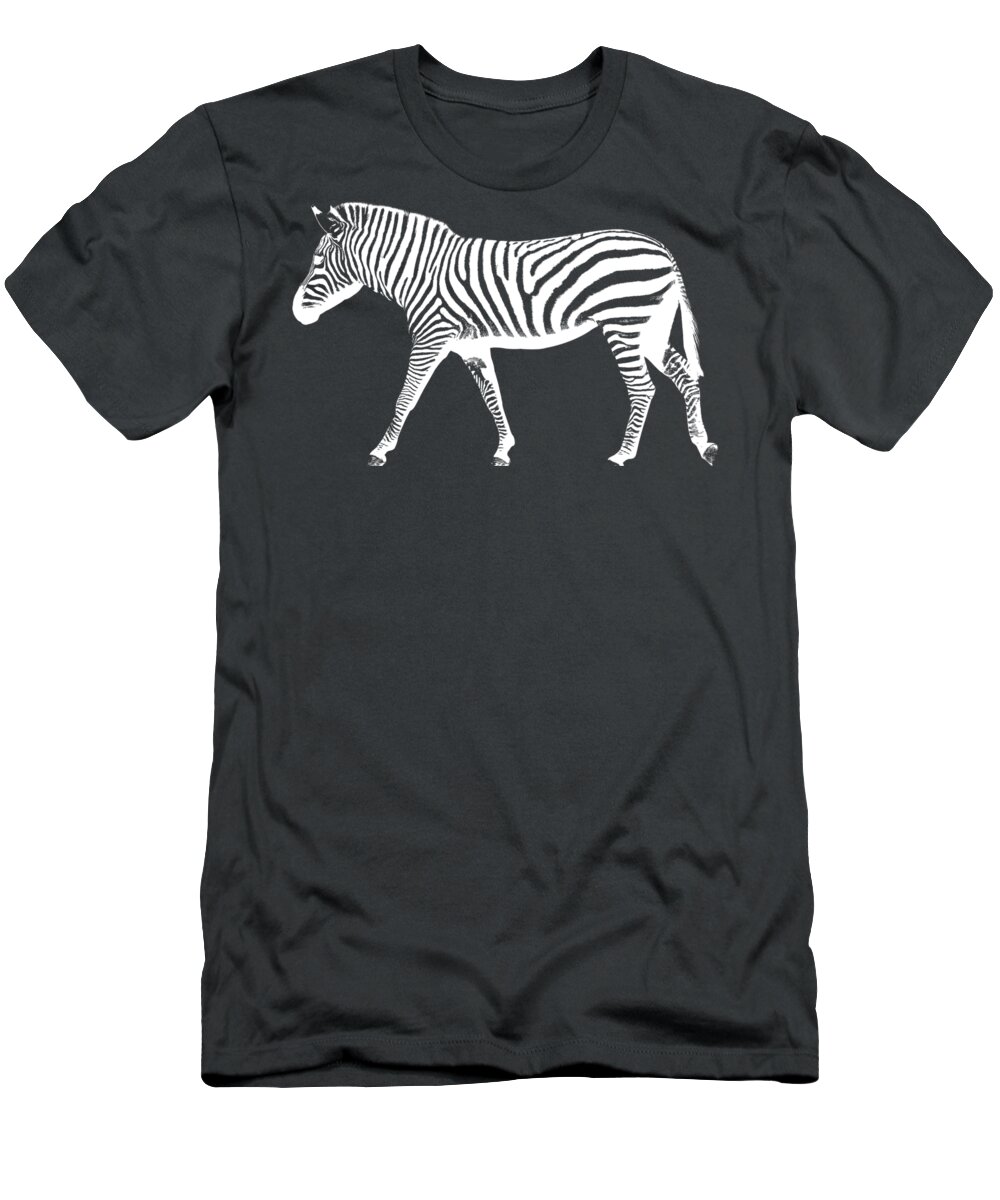 Zebra T-Shirt featuring the photograph White Zebra Stencil by Greg Noblin