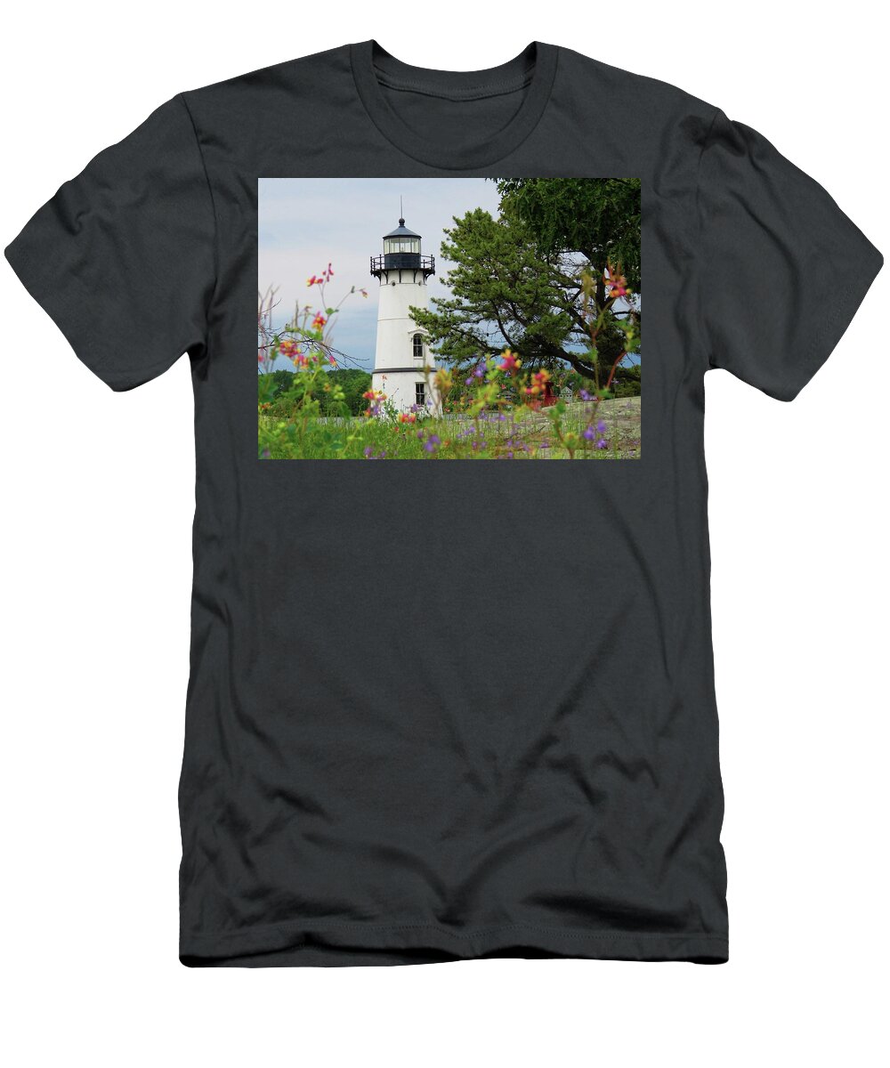 Rock Island T-Shirt featuring the photograph Wild flowers on Rock Island by Dennis McCarthy