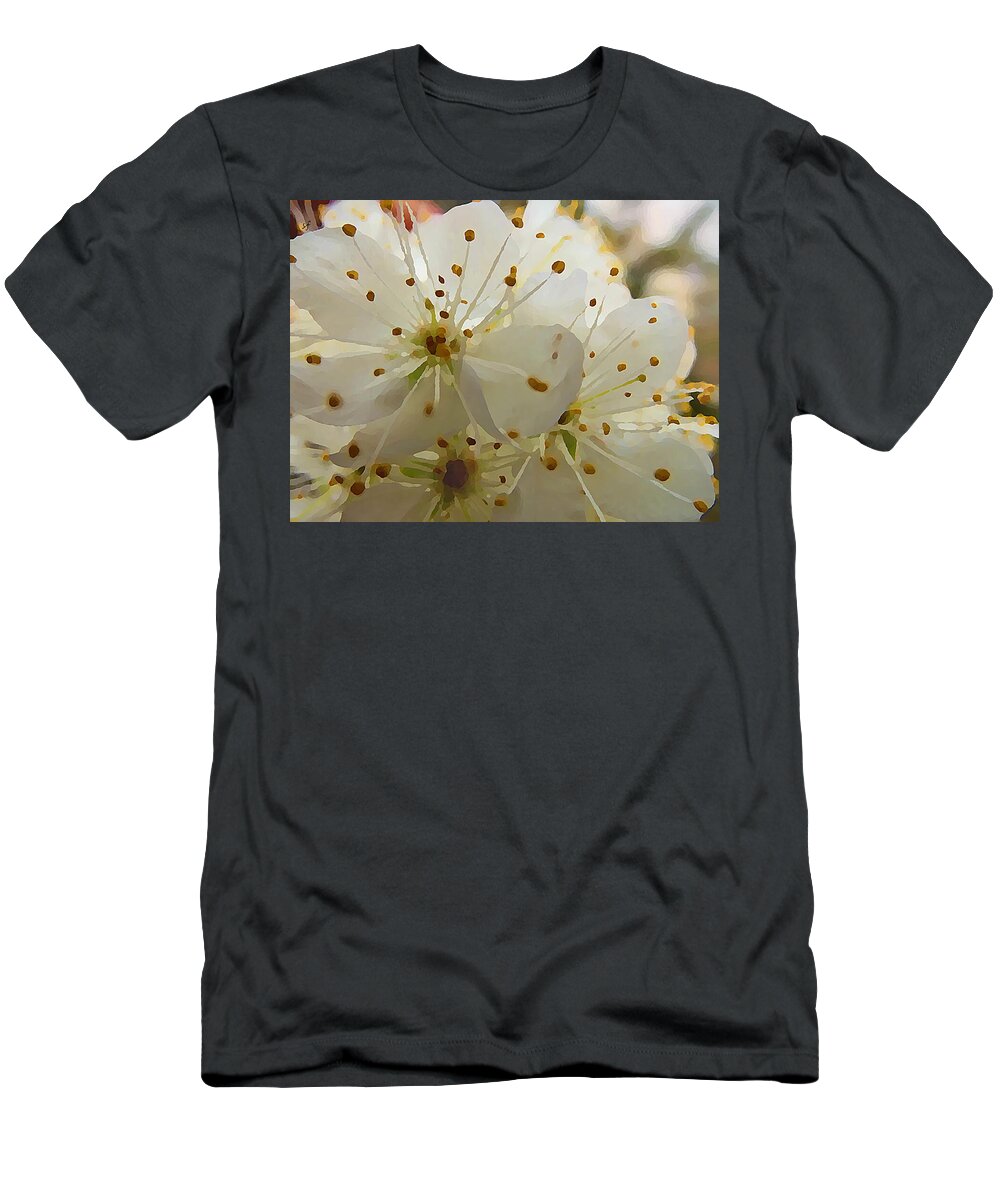 Flowers T-Shirt featuring the mixed media Wild Sand Plum by Shelli Fitzpatrick